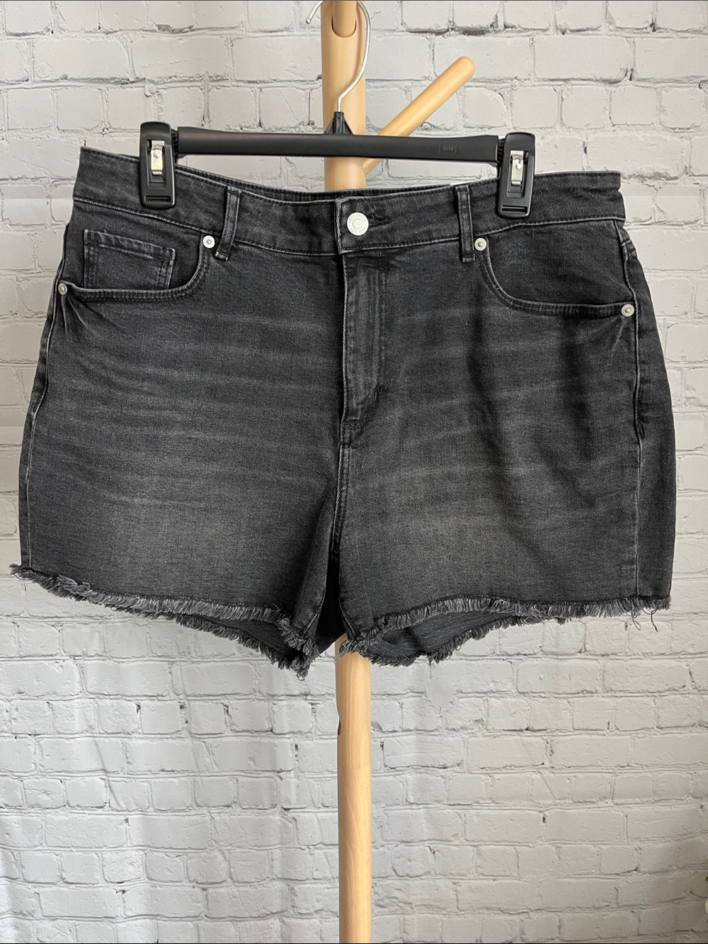 NEW LOFT Black Denim Frayed Hem Women's Shorts